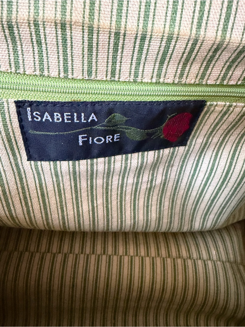 Isabella Fiore Green Tapestry Shoulder Bag with Grape Motif - Picture 3 of 3
